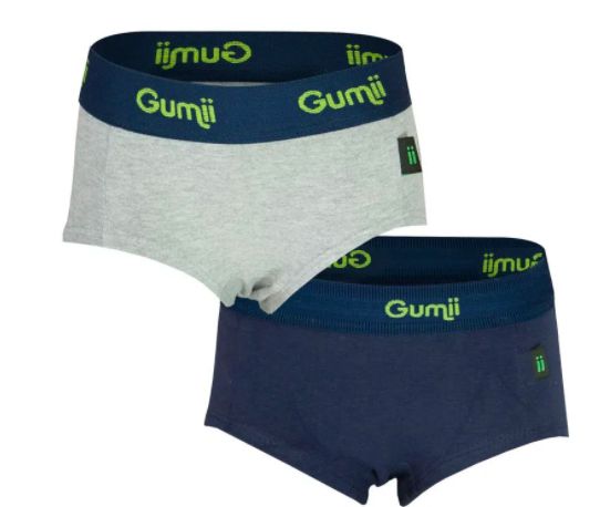Kit de 2 Cuecas Slip Azul e Cinza Tam G (6 - 8 anos)