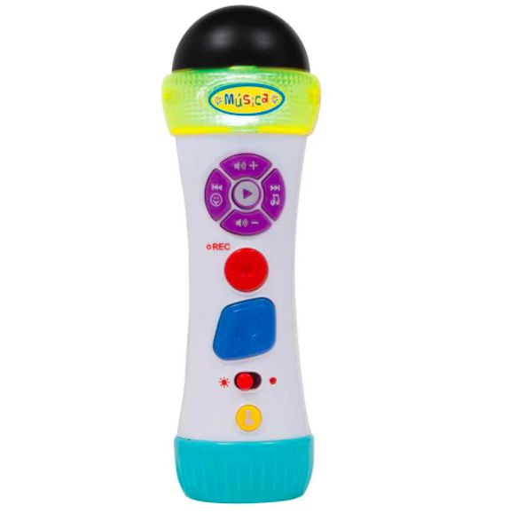 Brinquedo Microfone Musical Canta e Grava - Buba
