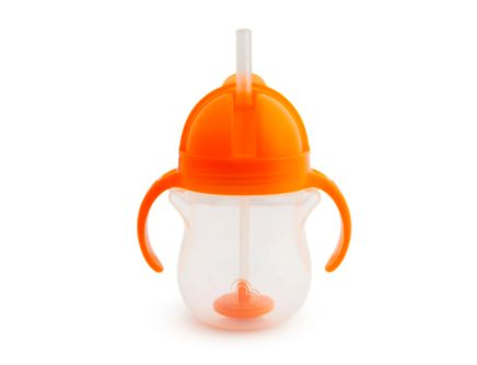 Copo com Canudo Click Lock Laranja - Munchkin