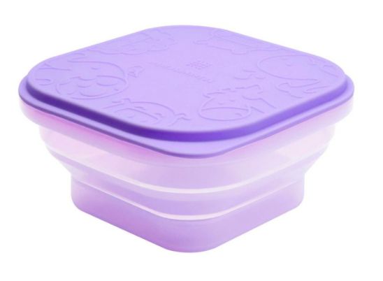 Container Dobrável em Silicone Baleia Lilas - Marcus & Marcus