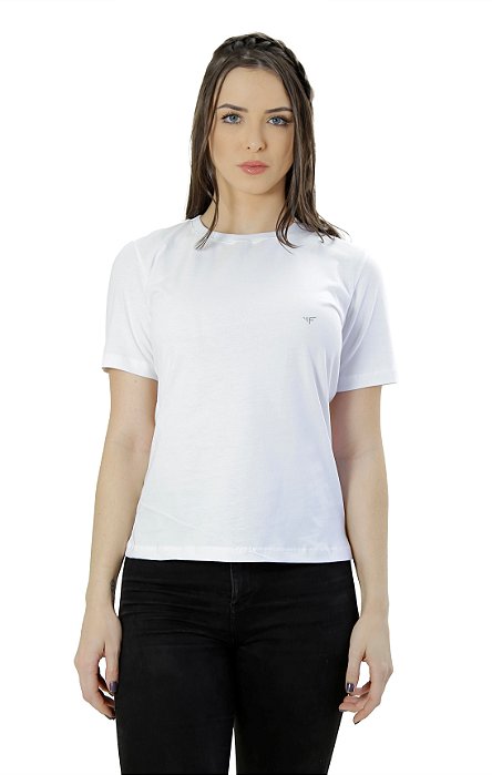Camiseta básica fahalo feminina branca