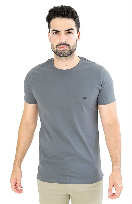 Camiseta minimalista fahalo Cinza