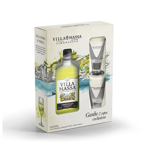 Licor Villa Massa Limoncello 700ml + 2 Copos