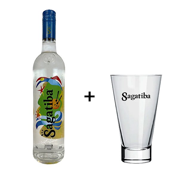 Cachaça Sagatiba Cristalina 700ml + Copo