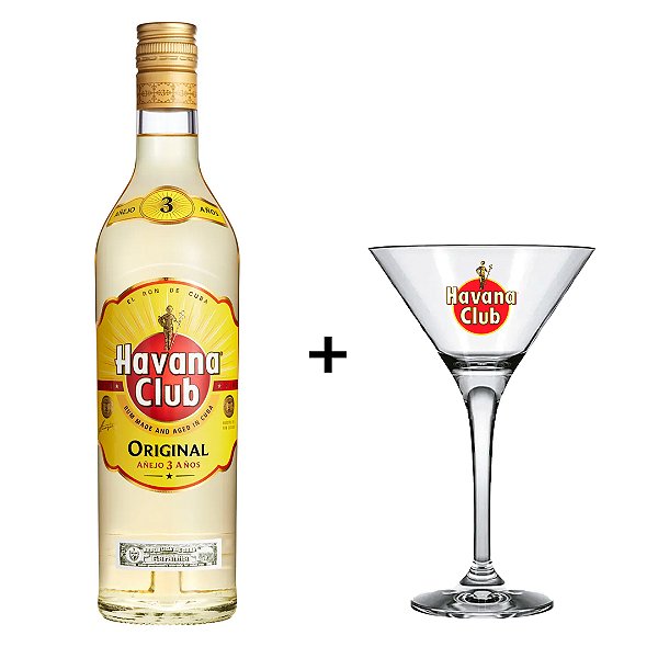 Rum Havana Club 3 Years Old 750ml + Taça