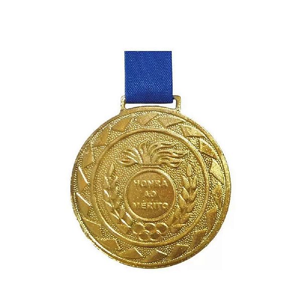 Medalha dourada com fita 30mm