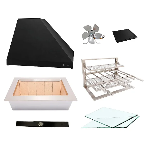 Kit Churrasqueira Gourmet Completa para Apartamento - 2 Águas Preta