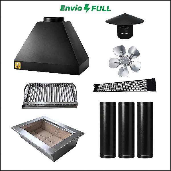 Kit Churrasqueira Gourmet Econômica 60cm + Grelha argentina