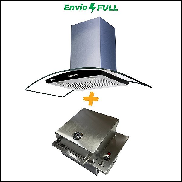 Combo Churrasqueira Elétrica Econômica + Exaustor Vitrum clássico