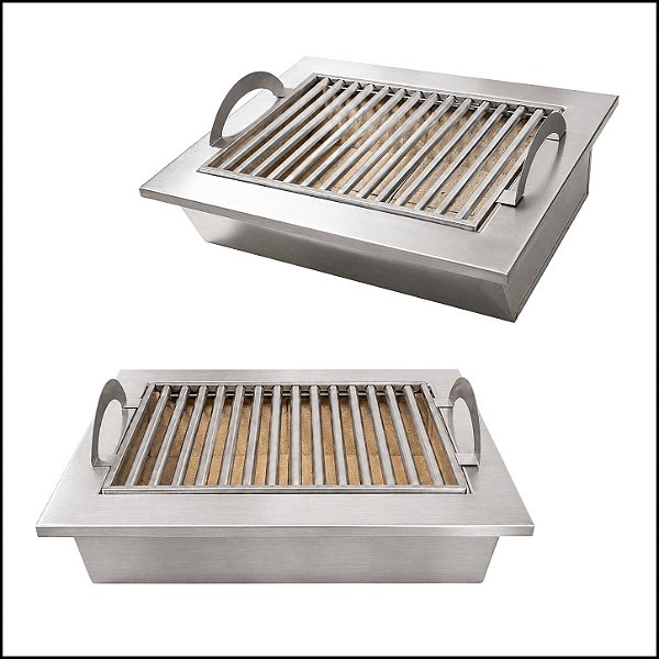 Braseiro Térmico modelo cooktop + Grelha Parrilla de Embutir