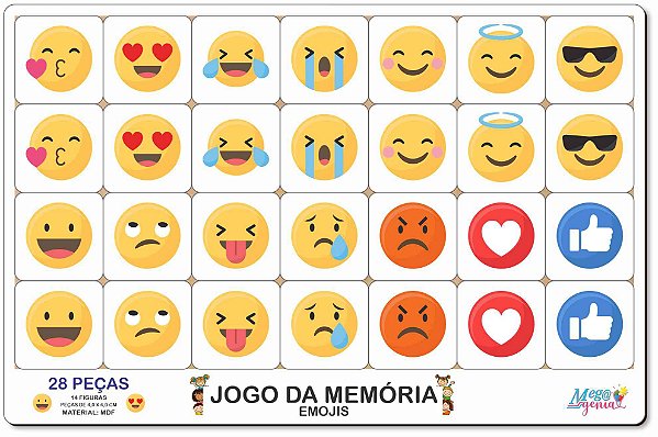 Kit digital Jogo da Memória (emoticons) - Kit Vamos Brincar