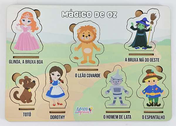 Brinquedo Educativo Tabuleiro Encaixe Mágico De Oz Mdf - Mega Impress
