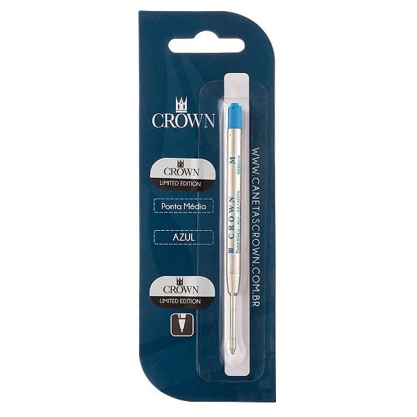 Carga P/ Caneta Crown 1.0 Ca 14007a Azul
