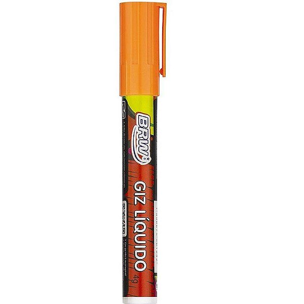 Marcador giz liquido 6mm laranja gz0614 brw
