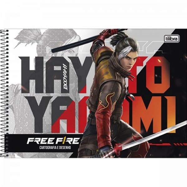 Caderno de Desenho Free Fire Espiral 80f Capa Dura Tilibra