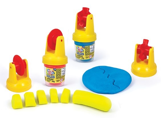 Kit De Massinha Pote 50g C/ Cortador Cortador Ondulado Acrilex