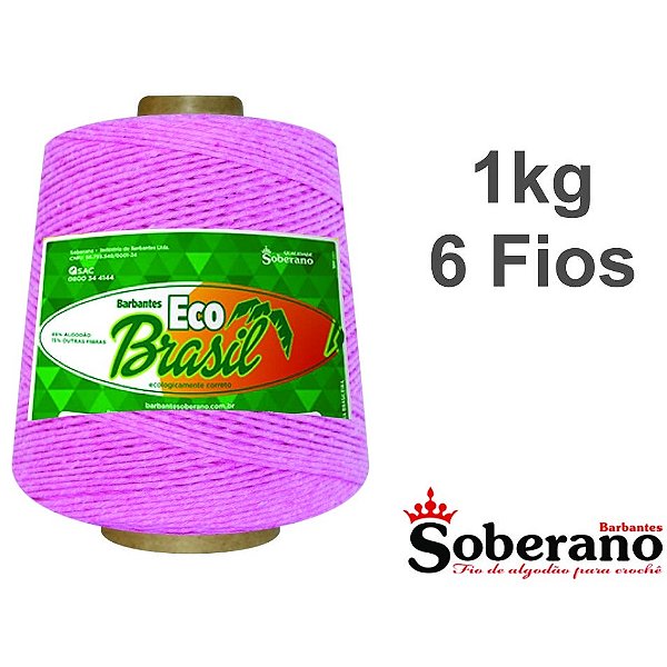 Barbante 1 kg Fio 6 Soberano Rosa crochê trico