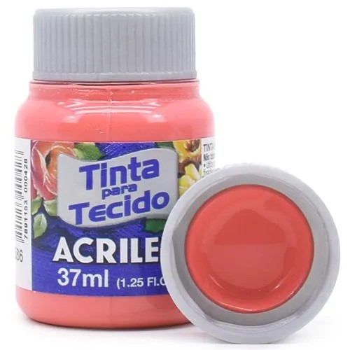 Tinta P/ Tecido 37ml Acrilex Coral 586