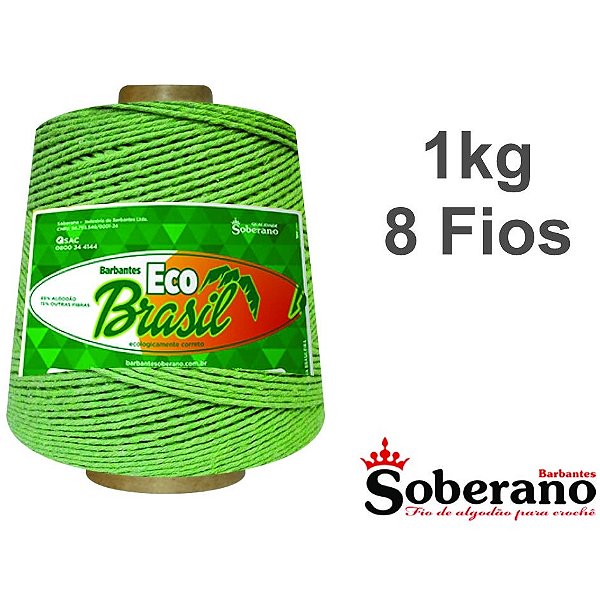 Barbante 1 kg Fio 8 Soberano Verde Limão crochê trico