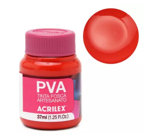 Tinta Pva 37ml Vermelho Fogo 507 Acrilex 3240