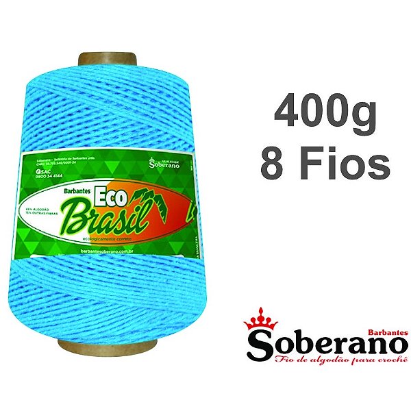 Barbante 400g 470m Fio 8 Soberano Turquesa crochê trico