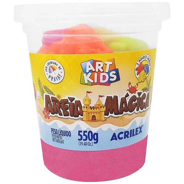 Pote Areia Mágica Cinética Rosa Maravilha 550g Acrilex