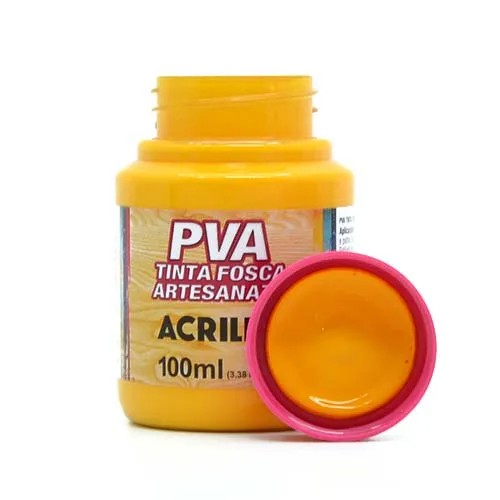 Tinta pva 100ml amarelo ouro 505 acrilex