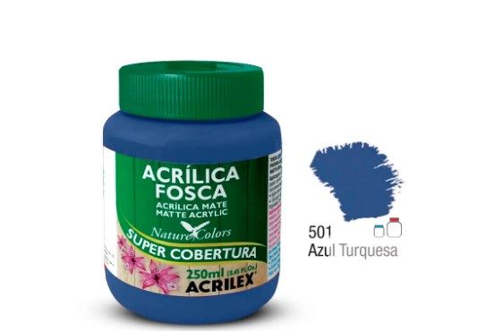 Tinta Acrilica Fosca 250ml Az Turqueza 501 Acrilex