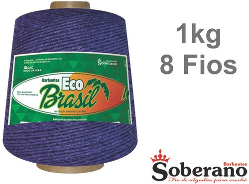Barbante 1 kg Fio 8 Soberano Roxo crochê trico