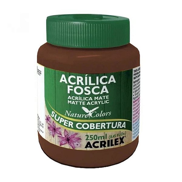 Tinta acrilica fosca 250ml marrom escu 526 acrilex