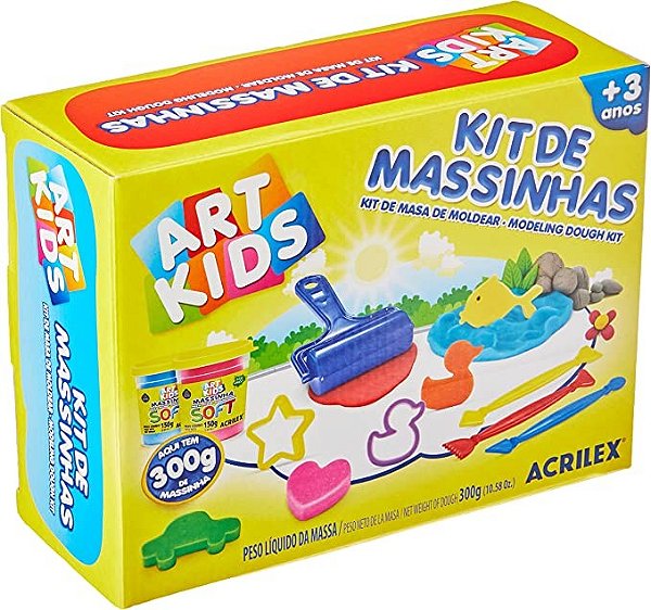 Kit de massinhas 3 art kids 300G acrilex