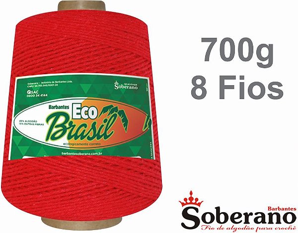 Barbante 700g Fio 8 Soberano Vermelho 470m crochê trico - MEGA IMPRESS -  Papelaria, Copos Personalizados, Gráfica Rápida e Muiiito mais