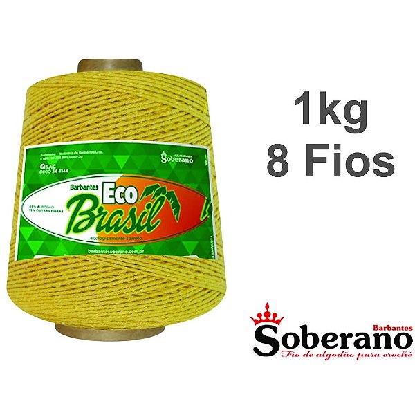 Barbante 1 kg Fio 8 Soberano Mostarda crochê trico