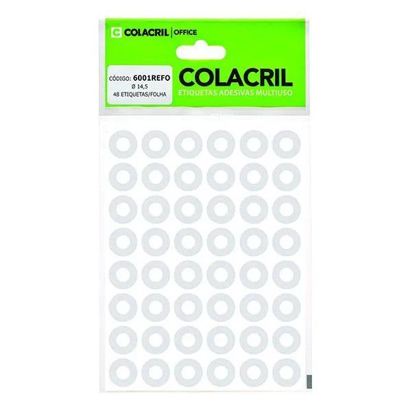 Reforço Adesivo P/Fich 14x14 Trasp C/288 Colacril