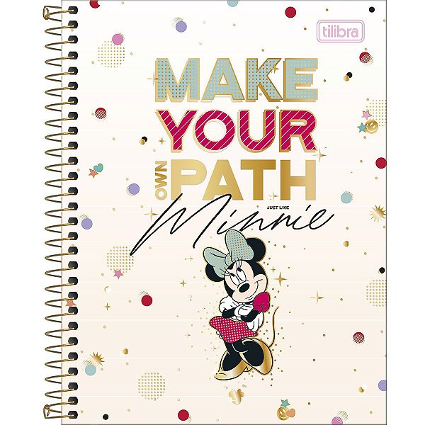 Caderno Espiral Capa Dura Colegial 1 Matéria Minnie Tilibra