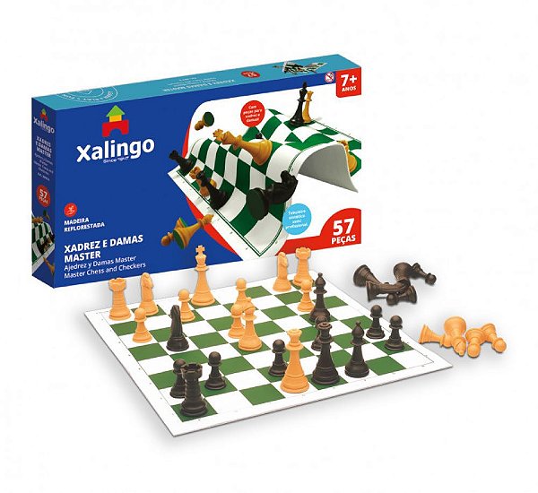 Jogo Xadrez Tabuleiro Madeira Grande Caixa Escolar Oficial - Papelaria de  Brinquedo - Brinquedo Pedagógico e Papelaria