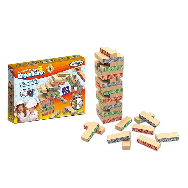 Brinquedo torre do engenheiro 54pcs xalingo