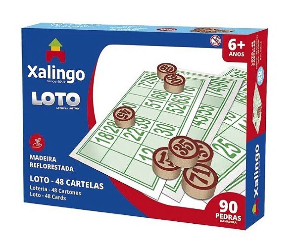 Loto 48 Cartoes C/pedras de Madeira 5294.3 Xalingo