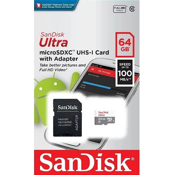 MEMORY CARD SD MICRO 64GB ULTRA SANDISK 64G-GN3MA