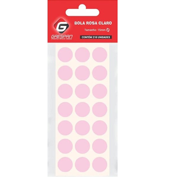 Etiqueta Redonda 15x15 Rosa Claro C/210 Grespan Gr9