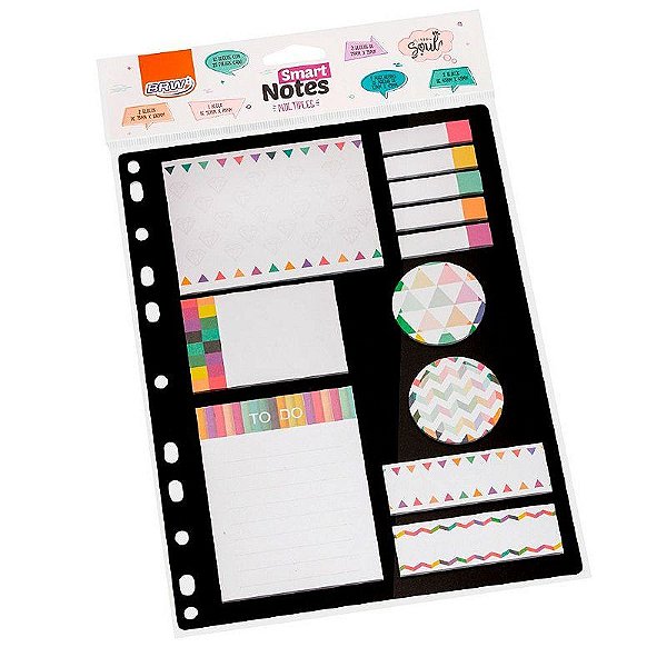 Bloco de Adesivos P/Fich Geometric Smart Note Multiples BRW
