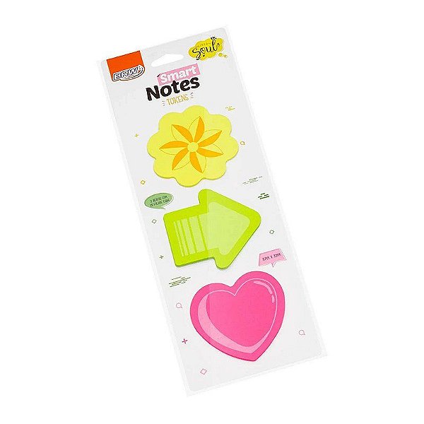 Bloco de Adesivos Smart Notes Tokens Brw 75 folhas