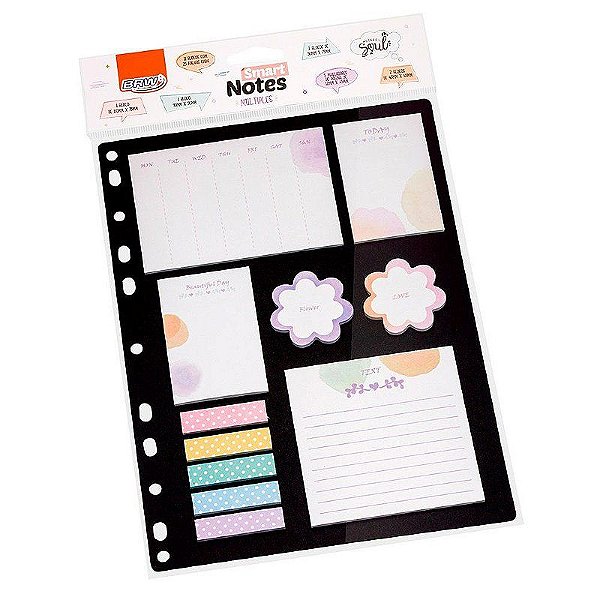 Bloco de Adesivos P/Fich Flor-Poá Smart Notes Multiples BRW