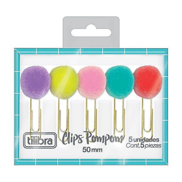 CLIPS POMPOM C/5 CORES 315265 TILIBRA