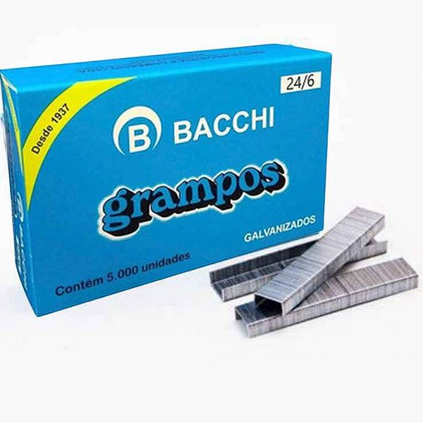 Grampo 24/6 C/5000 Bacchi Galvanizado