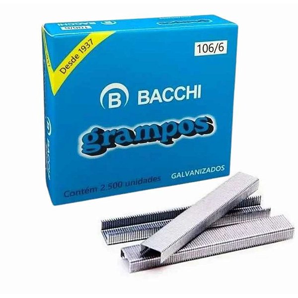 Caixas Grampo 106/6 Galvanizado Bacchi C/2500