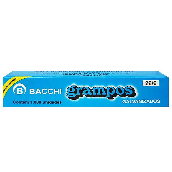 Grampo 26/8 C/1000 Bacchi Galvanizado