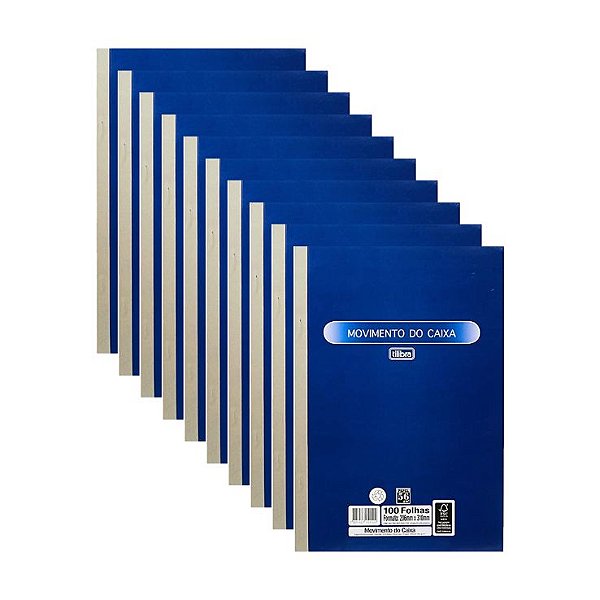 Kit C/10 Movimento Do Caixa Pq 100fl Tilibra 156540
