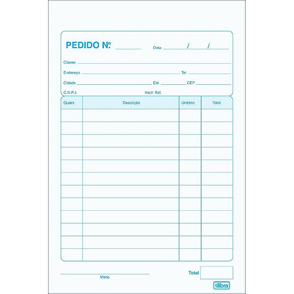 Talao de Pedido 1/32 1v Tilibra 105x146mm 234796 Unidade