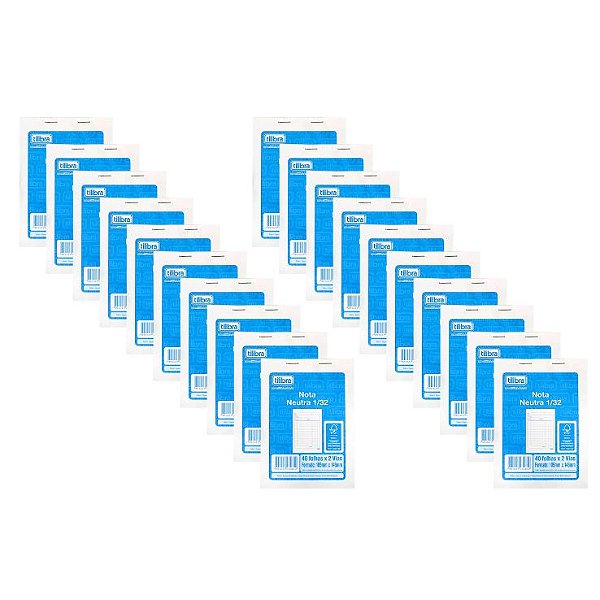 Kit C/20 Notas Neutras 1/32 2vias 40f Tilibra 105x146m 234818